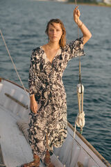 Hoss Intropia Lorna. Vestido estampado Ecru