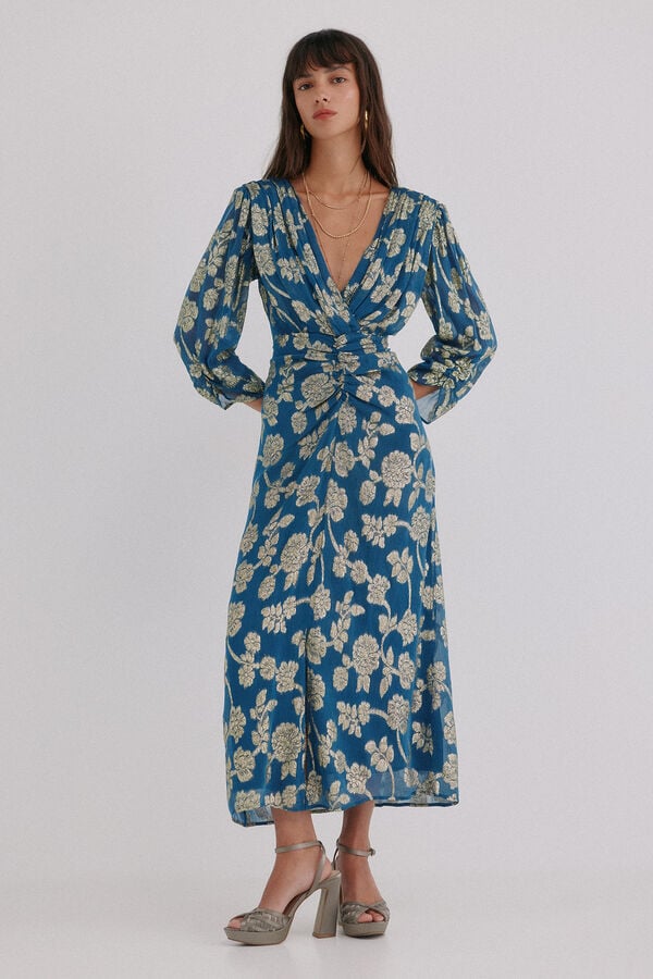 Hoss Intropia Amanda. Vestido jacquard Azul