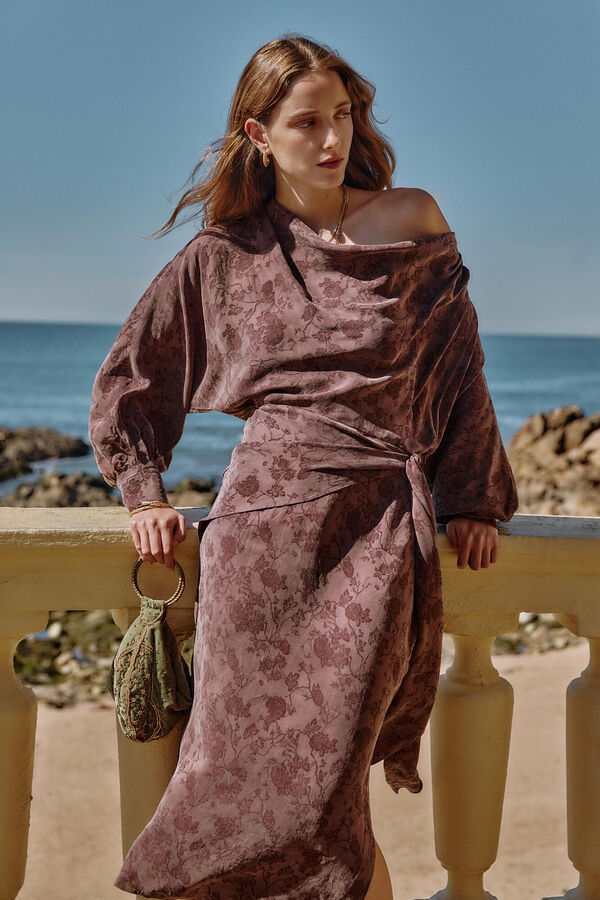 Hoss Intropia Agatha. Vestido jacquard Castanho