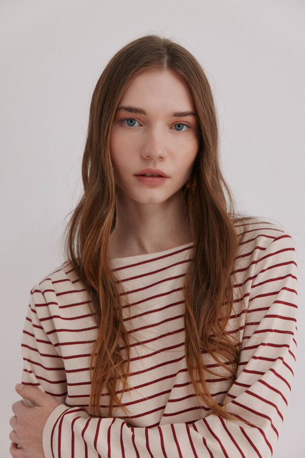 Hoss Intropia Magda. Sweatshirt &agrave;s riscas Ecru