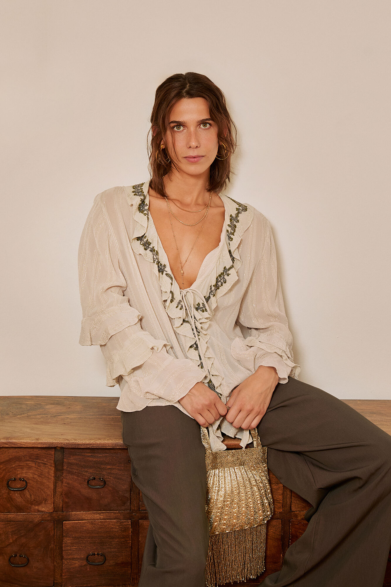 Hoss Intropia Clotilde. Blusa rom&acirc;ntica