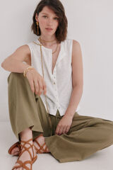 Hoss Intropia Mireia. T-shirt sem mangas com carcela Beige