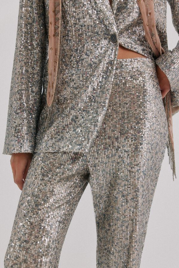 Hoss Intropia Priscila. Calças de lantejoulas Cinzento