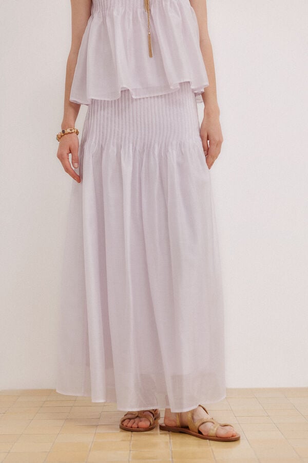 Hoss Intropia Saia com pregas midi Rania Roxo