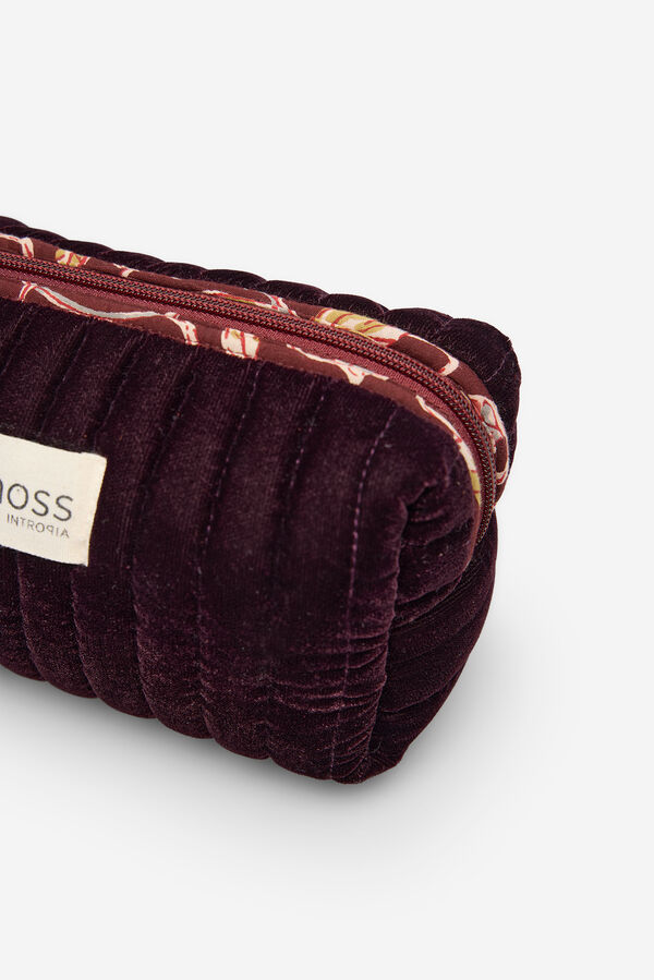 Hoss Intropia Lyssete. Necessaire de veludo acolchoado Vermelho