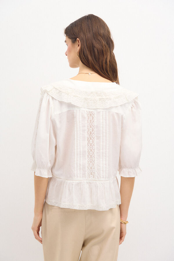 Hoss Intropia Celia. Blusa romántica. Blanco