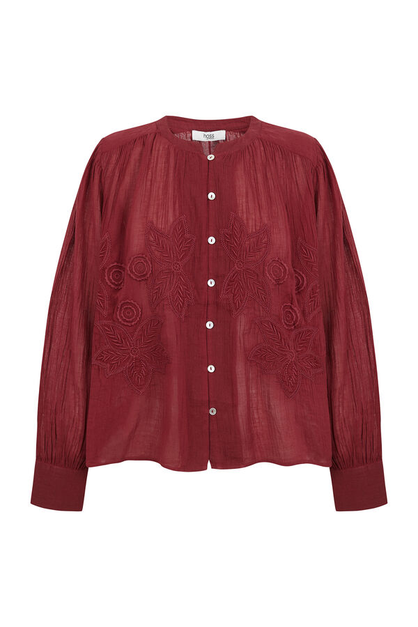 Hoss Intropia Cosima.  Floral embroidered blouse Pink