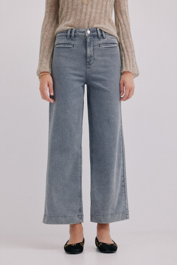 Hoss Intropia Berta. Calça jeans de perna larga Cinzento