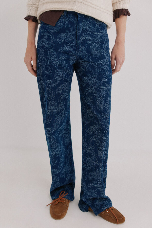 Hoss Intropia Brenda. Vaqueros jacquard Azul marino