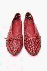 Hoss Intropia Martina. Sabrinas em pele tren&ccedil;ada Vermelho