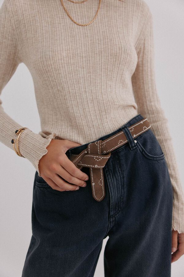 Hoss Intropia Nidia. Top com detalhe de ondas Ecru