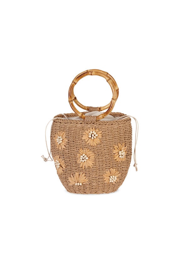 Norma. Bolso de rafia bordado