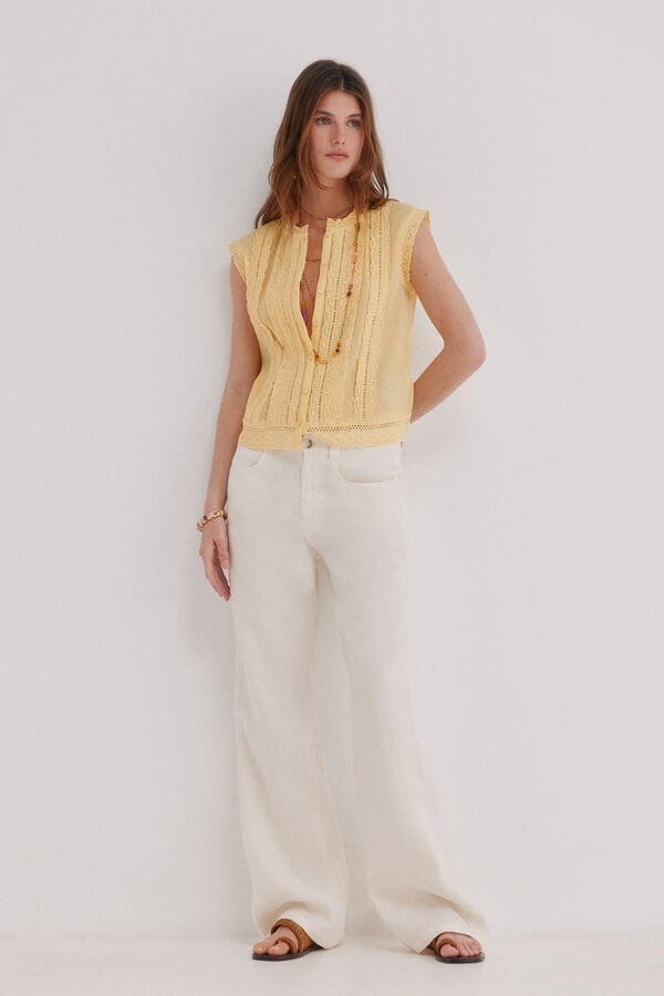 Hoss Intropia Paupa. Linen trousers White