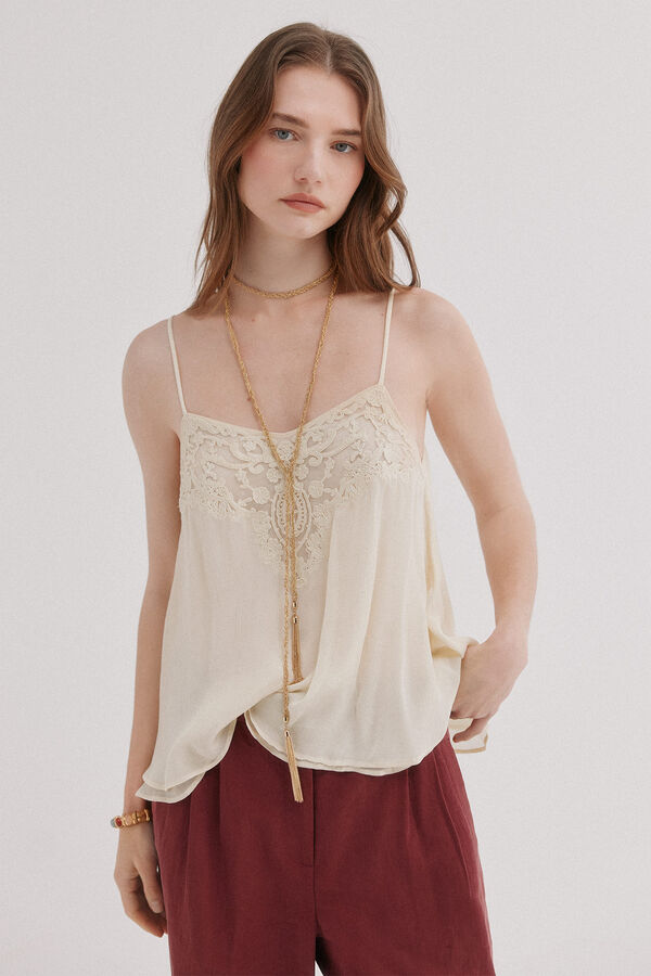 Hoss Intropia Clarissa. Top de lingerie Ecru