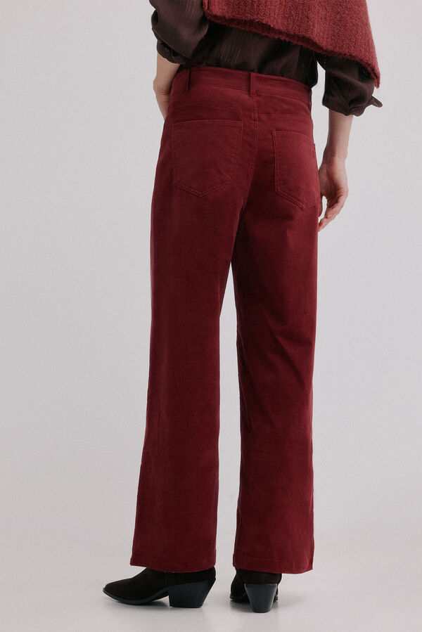 Hoss Intropia Paulette. Pantalón wide leg Granate