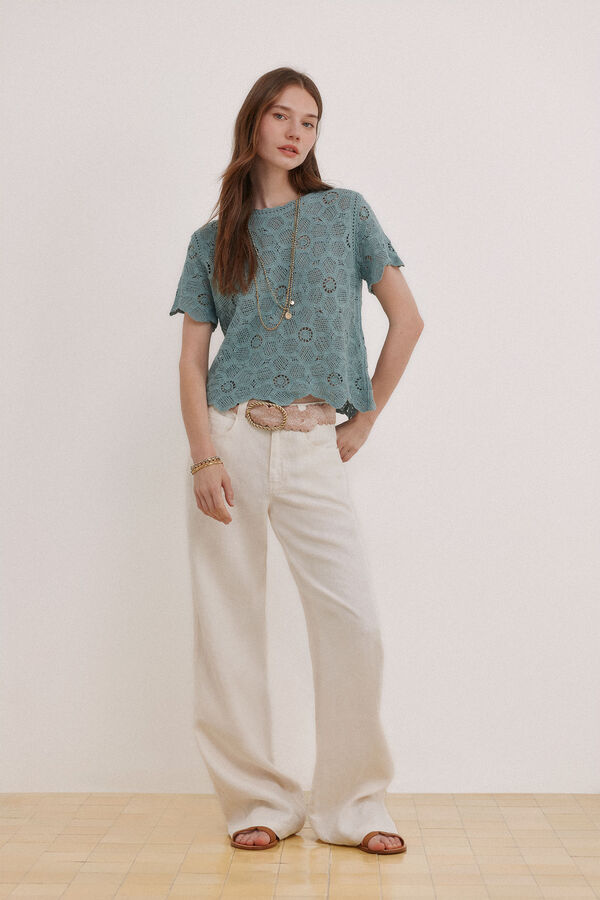 Hoss Intropia Irune.Top crochet Azul