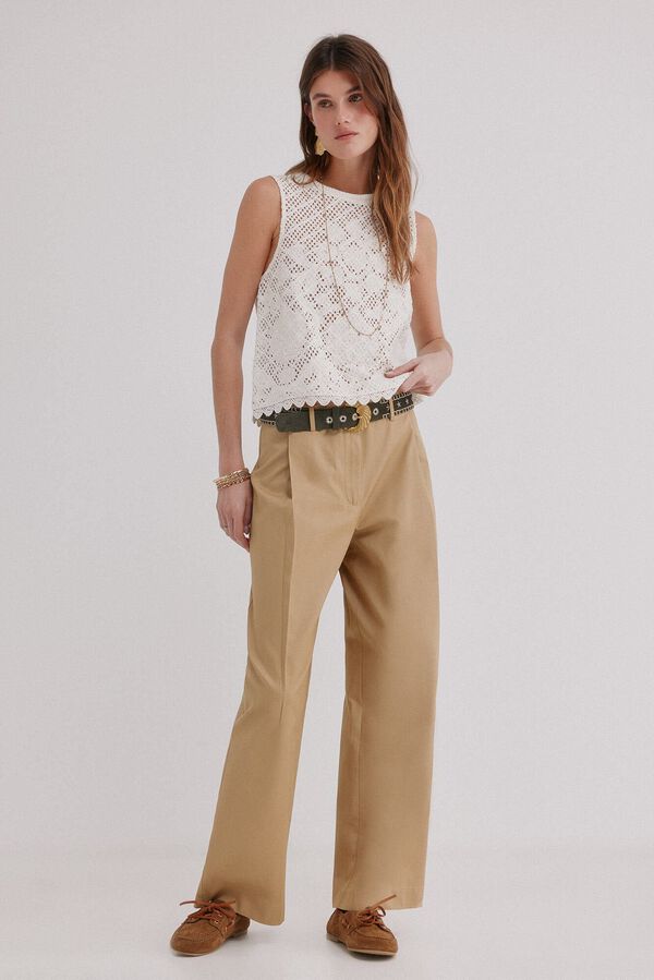 Hoss Intropia Irune. Top vazado Ecru