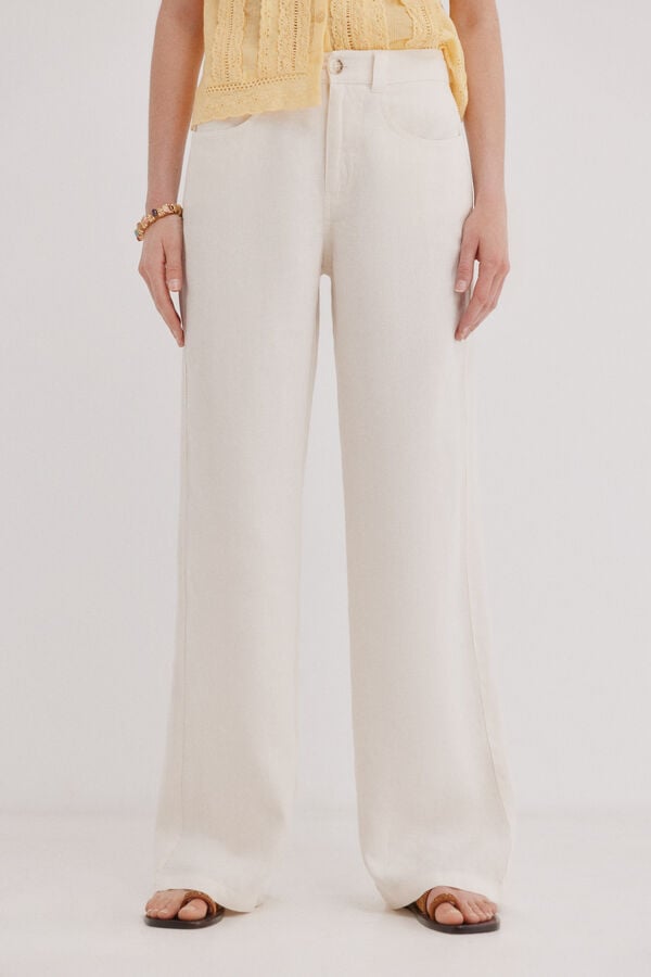 Hoss Intropia Paupa. Linen trousers White