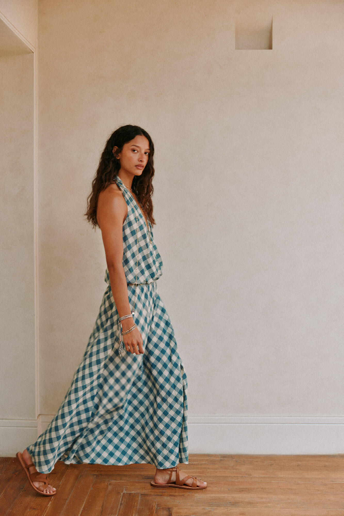 Hoss Intropia Vestido estampado vichy