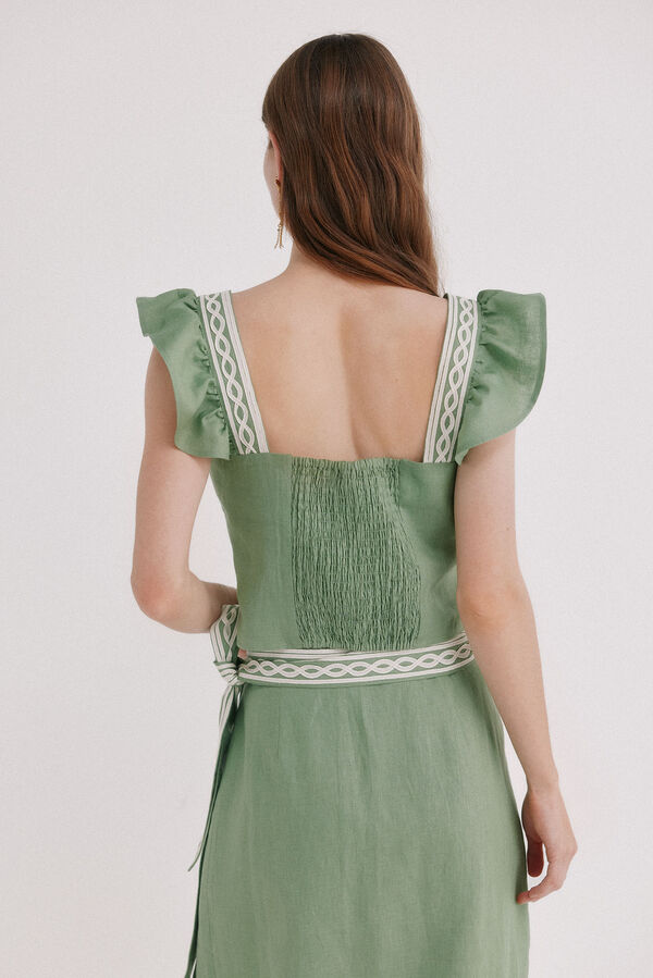 Hoss Intropia Caela. Top bordado Verde