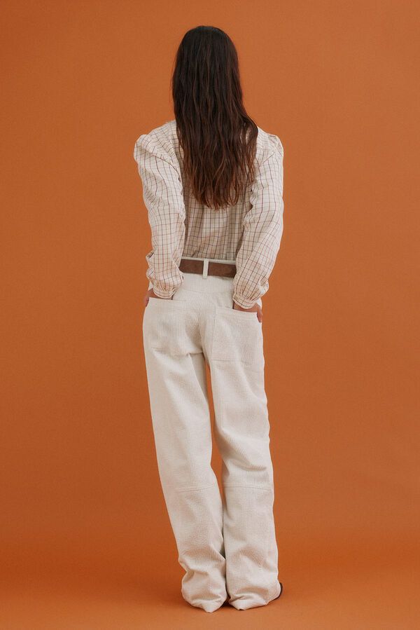 Hoss Intropia Gina. Blusa xadrez Ecru