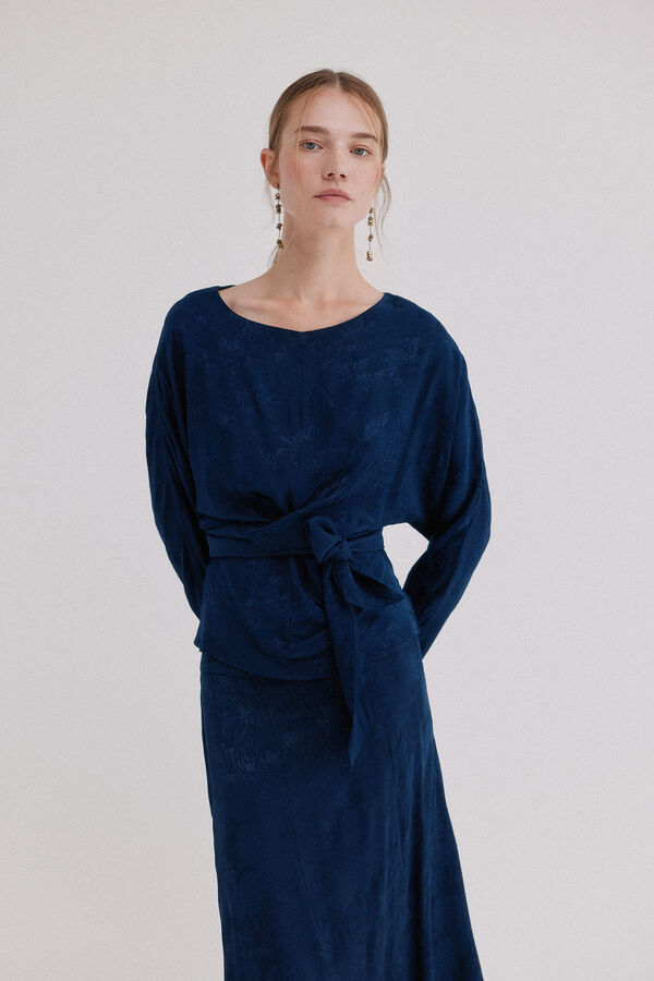 Hoss Intropia Calia. Blusa jacquard Azul
