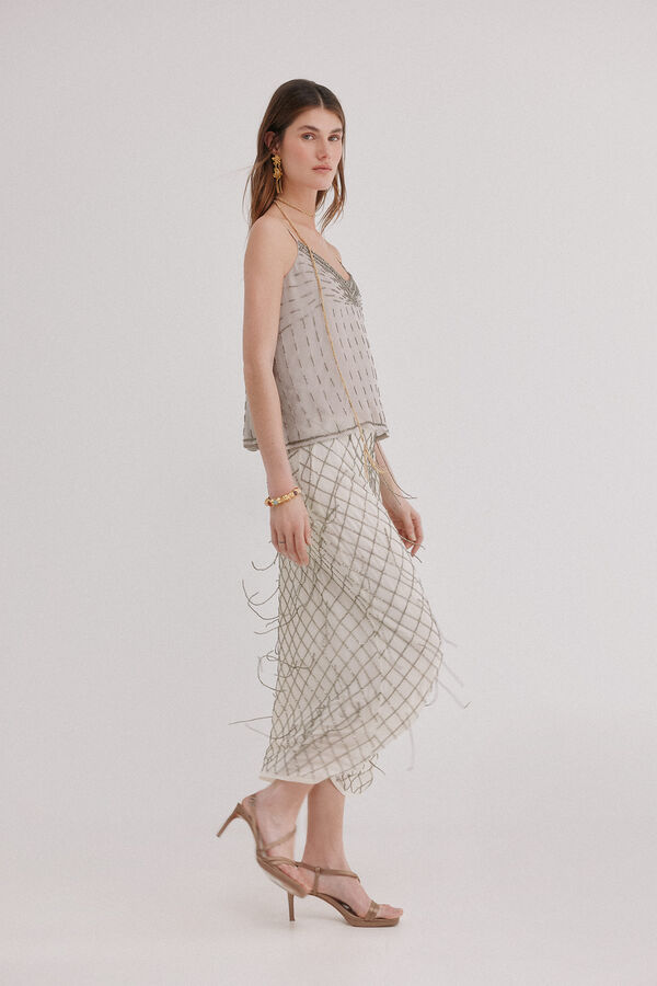 Hoss Intropia Ren&eacute;e. Saia bordada Branco