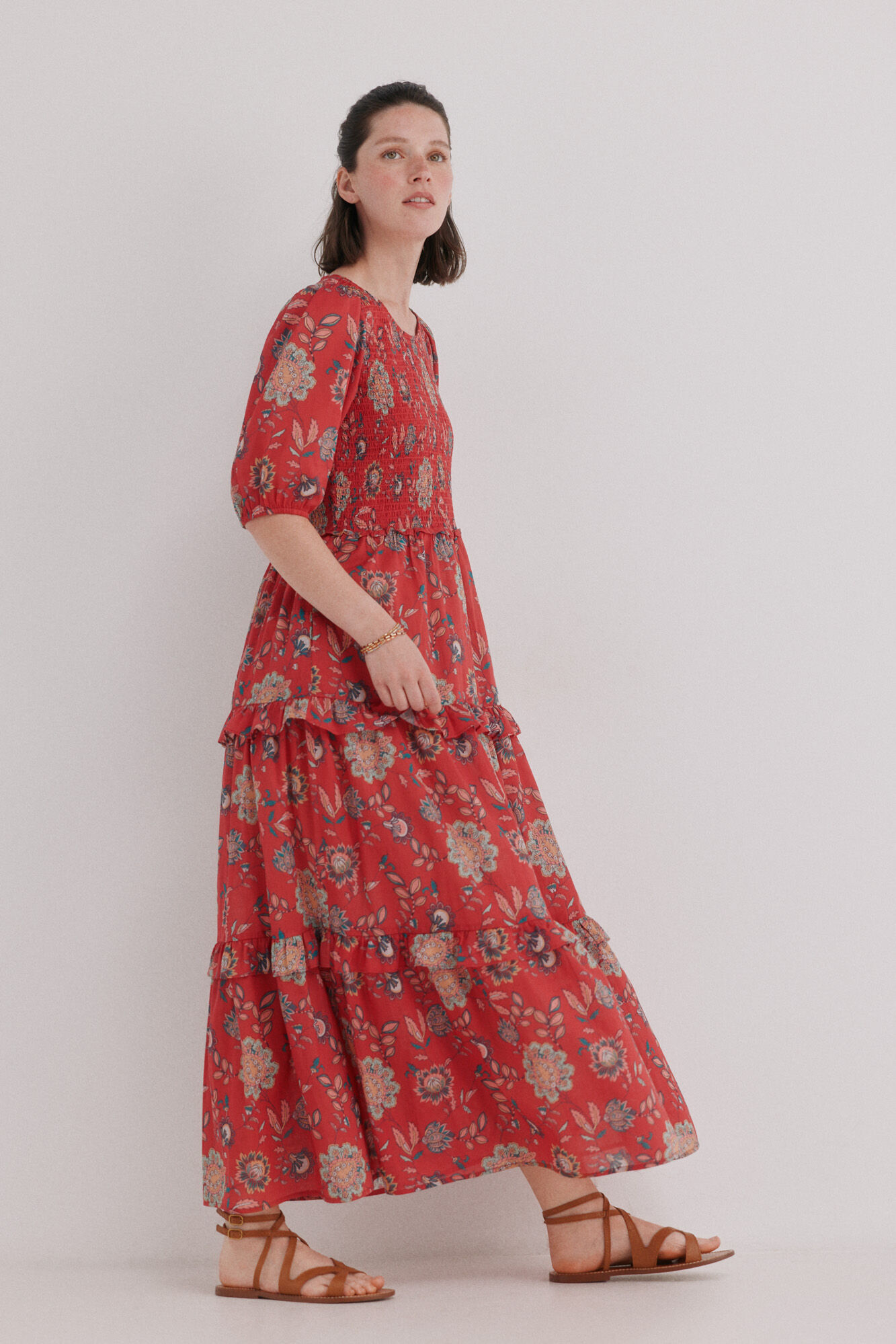 Hoss Intropia Asha. Vestido midi flu&iacute;do