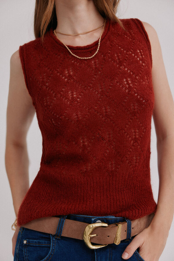 Hoss Intropia Irma. Top vazado Vermelho