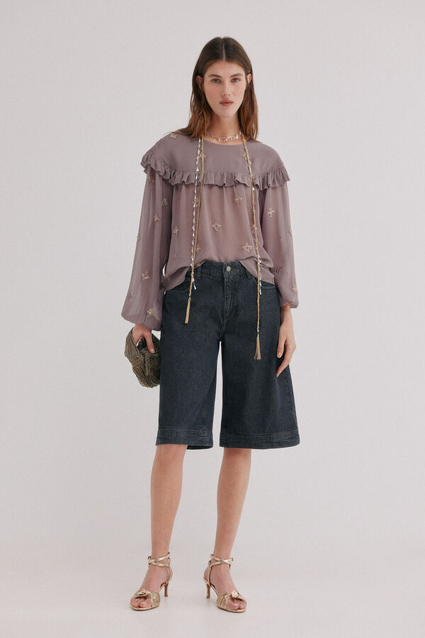 Hoss Intropia Babette. Bermudas denim Cinzento