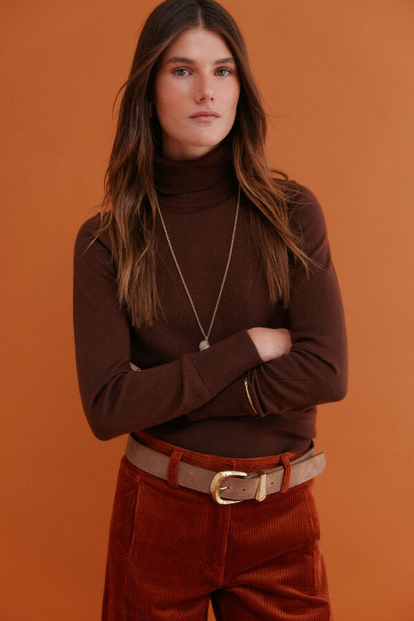 Hoss Intropia Ilse. Camisola de gola alta Castanho