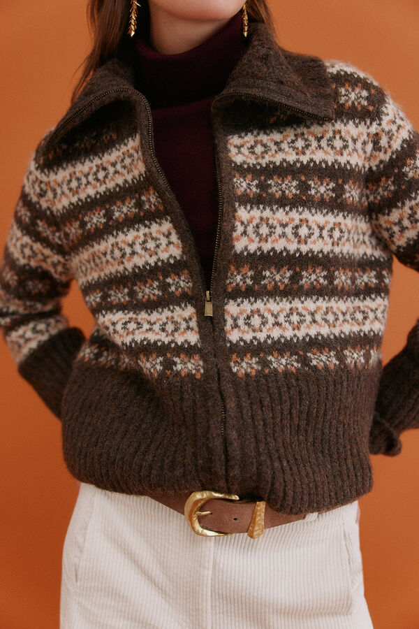 Hoss Intropia Inola. Casaco de malha grego Castanho