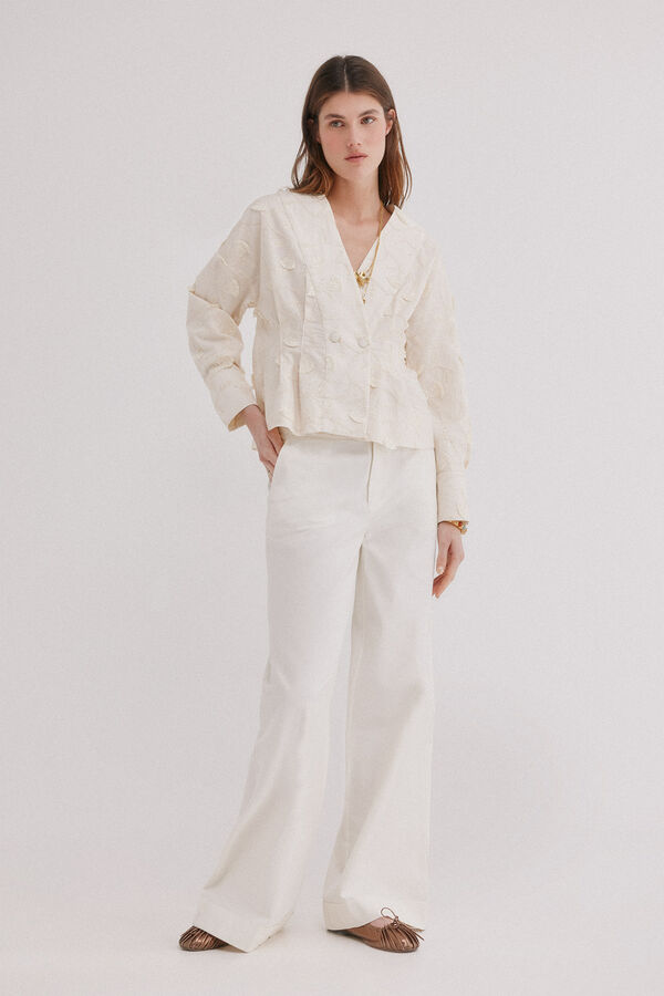 Hoss Intropia Patricia. Pantal&oacute;n de corte ancho Marfil