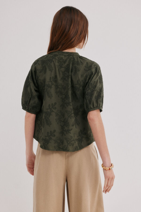 Hoss Intropia Celia. floral embroidered blouse Khaki