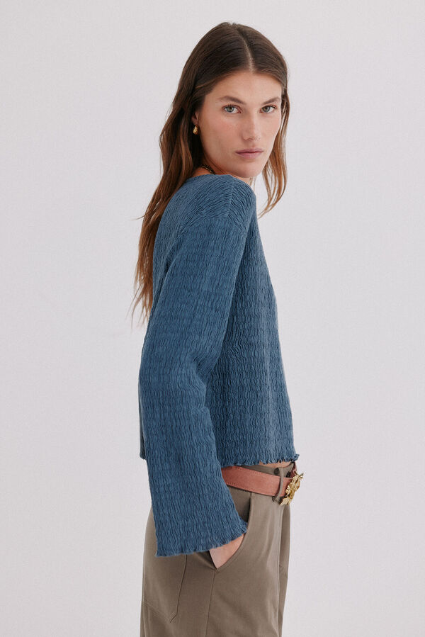 Hoss Intropia Maggie. Camisola em malha ajurada Azul