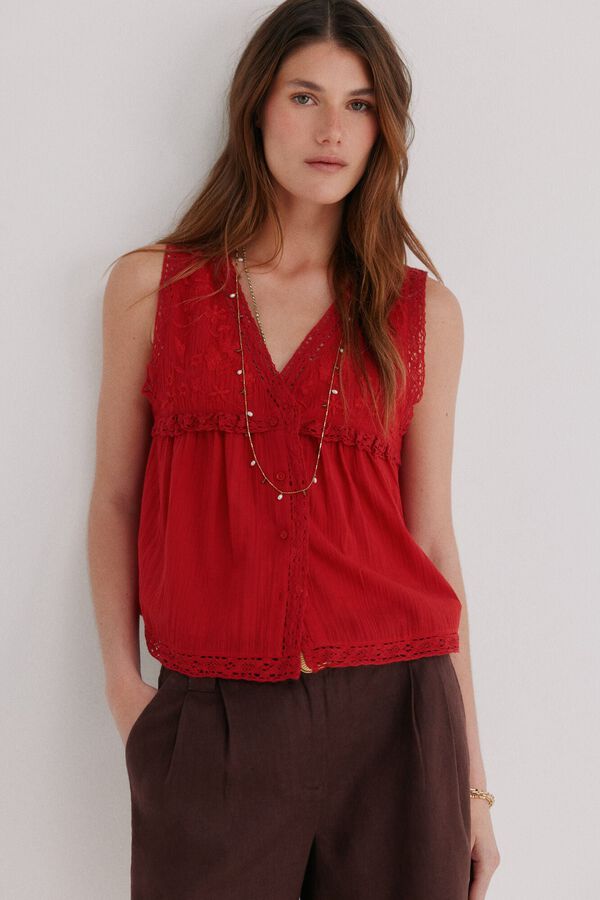 Hoss Intropia Cora. Romantic blouse Red