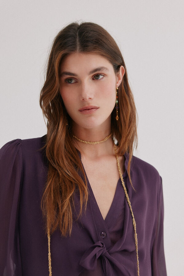 Hoss Intropia Gala. Blusa com la&ccedil;ada Roxo