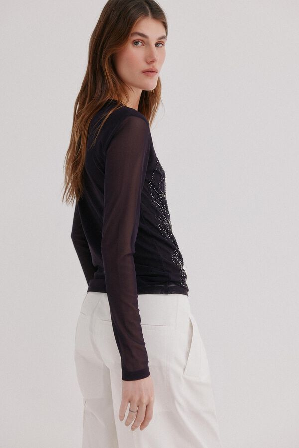 Hoss Intropia Mariana. Top bordado Roxo