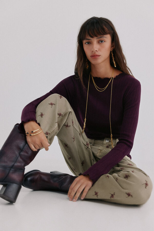 Hoss Intropia Bettina. Cal&ccedil;a jeans bordada Verde