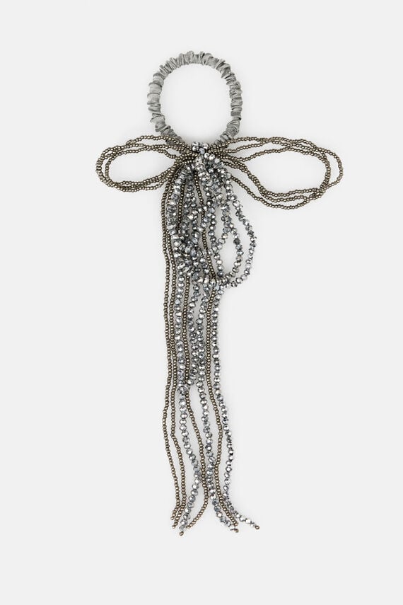 Leticia. Coletero plateado de beads