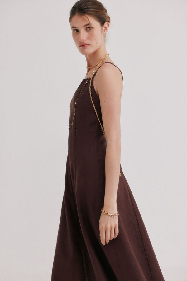 Hoss Intropia Antonela. Linen midi dress Brown