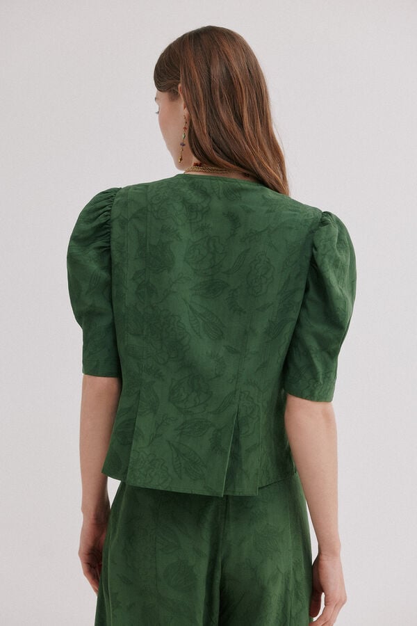 Hoss Intropia Casilda. Blusa rom&acirc;ntica cintada Verde