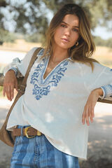 Hoss Intropia Carla. Blusa bordada Ecru