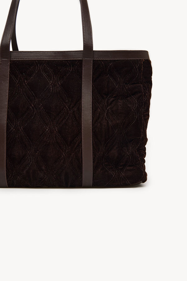Hoss Intropia Neila. Bolso shopper de terciopelo Marron