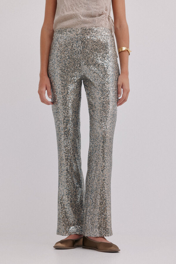 Hoss Intropia Priscila. Calças de lantejoulas Cinzento