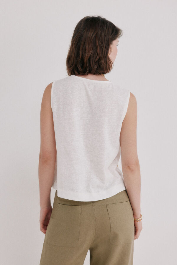 Hoss Intropia Mireia. T-shirt sem mangas com carcela Beige