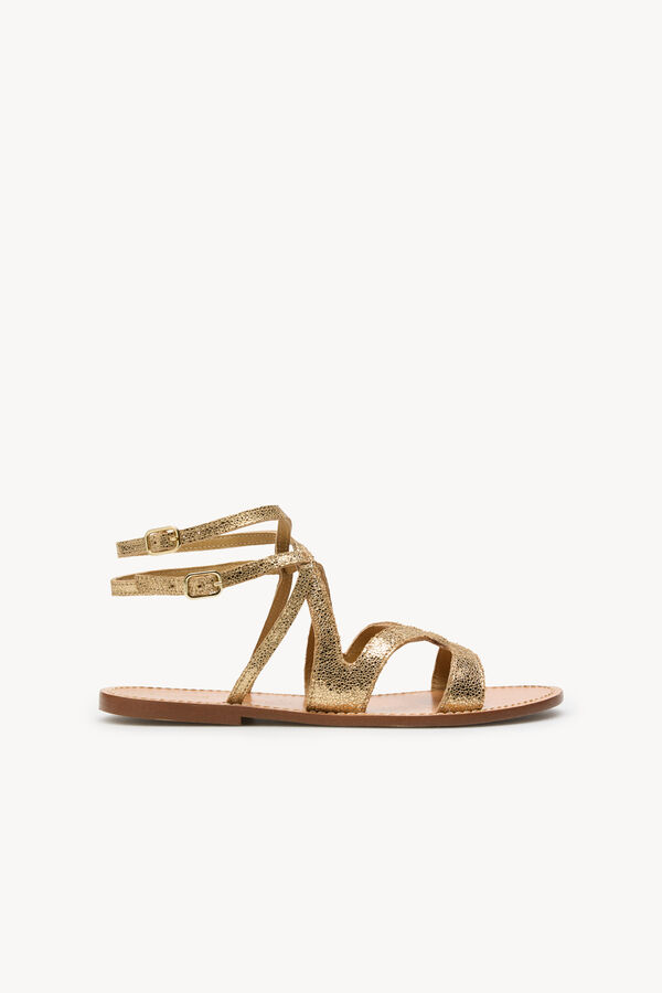 Hoss Intropia Mar. Sand&aacute;lias em pele Dourado