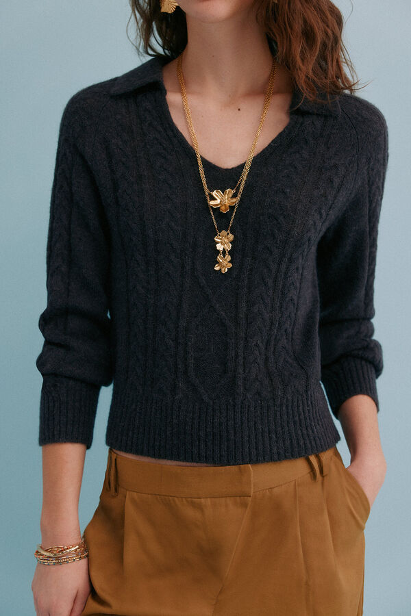 Hoss Intropia Indie. Camisola entran&ccedil;ada Cinzento