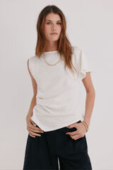 Hoss Intropia Melania. Asymmetric T-shirt Ivory