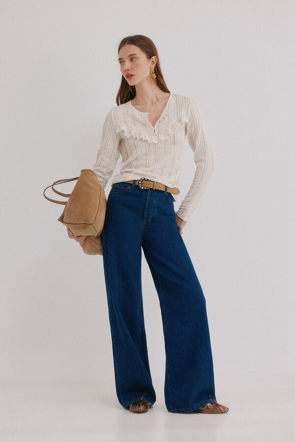 Hoss Intropia Miranda. T-shirt rom&acirc;ntica Ecru